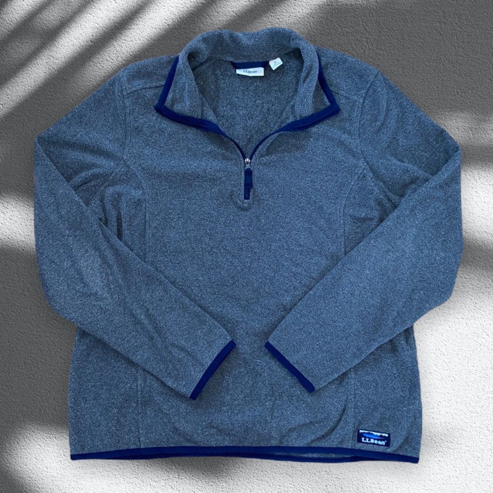 2/$30 L.L. Bean Grey 1/4 Zip Logo Fleece Sweatshirt